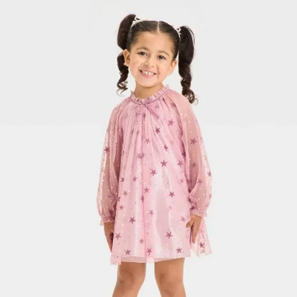 chinese dress ladies Cat & Jack Girls Belle Flutter Sleeve Sequin Dress